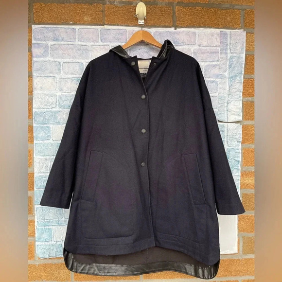 PRET POUR PARTIR WOOL WATERPROOF FABRIC MIX NYMPHEA COAT SIZE 38 /8 - Picture 1 of 13